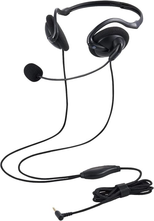 エレコム(ELECOM) 折りたたみ式ネックバンドタイプ ヘッドセット HS-NB06TBK