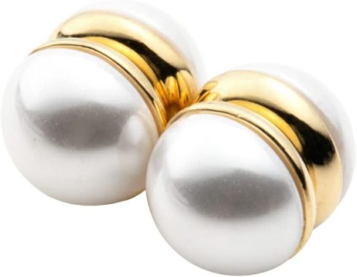 クリームドット(Cream dot) 艶めく大粒パールで挟むマグネットピアス