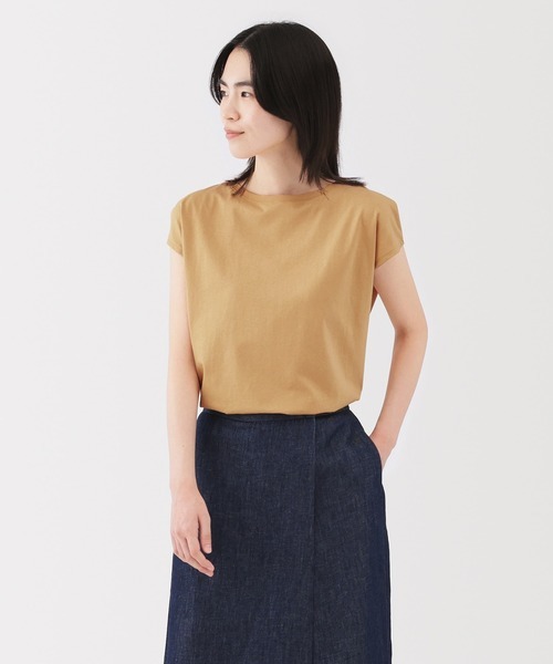 無印良品 婦人 天竺編みフレンチスリーブＴシャツ