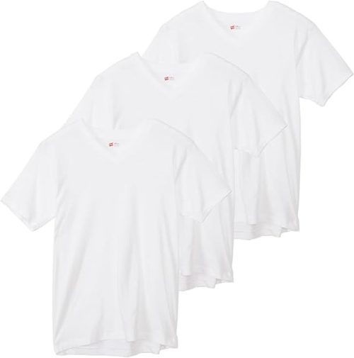 ヘインズ(Hanes) アカラベルVネックTシャツ 赤パック