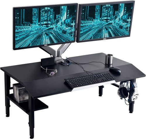 タンスのゲン CYBER-GROUND ゲーミングデスク ロータイプ 56800001