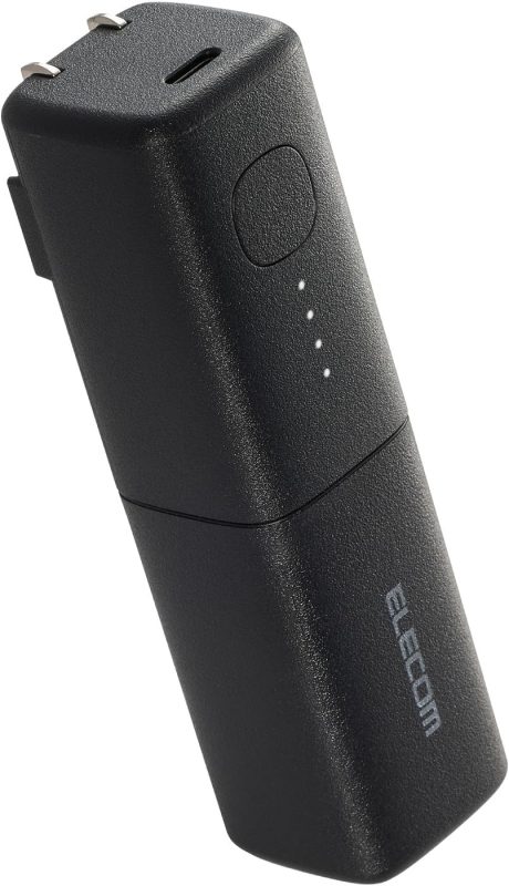エレコム(ELECOM) AC充電器一体型 モバイルバッテリー 5000mAh 20W USB Type-C EC-C18LBK