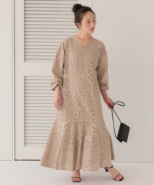 ティティベイト(titivate) 前後2way長袖コットンレースワンピース