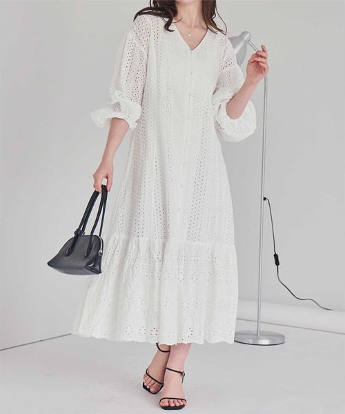 ティティベイト(titivate) コットン刺繍レースワンピース