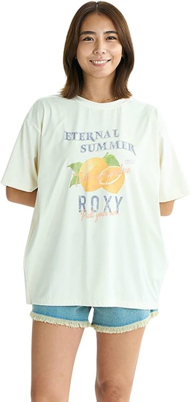 ロキシー(ROXY) SQUEEZE THE DAY ウィメンズ 半袖ラッシュガード ヴィンテージ風加工