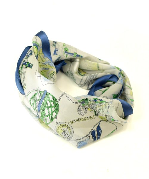 キヌフローレス(KINU flawless) アドベンチャータイ シルク サテンストライプ ループスカーフ