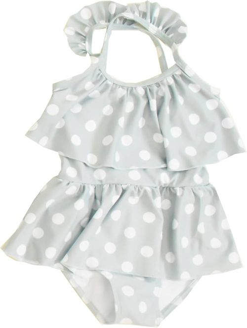 AMUSA おしゃれ柄フリルワンピース水着 ak1110