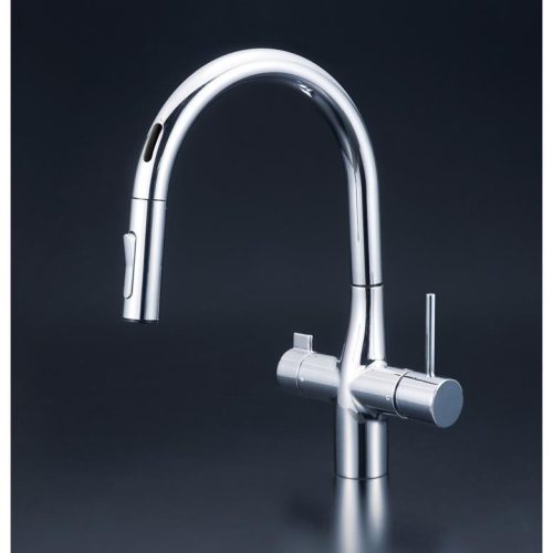 KVK ビルトイン浄水器用シングルシャワー付混合栓 センサー 撥水 KM6091SCECHS