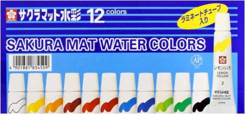 サクラクレパス マット水彩12色 ラミネートチューブ入り 5ml EMW12