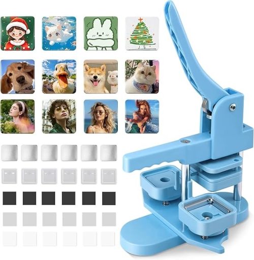 TINGHAIYAN 四角形マグネット 缶バッジメーカー