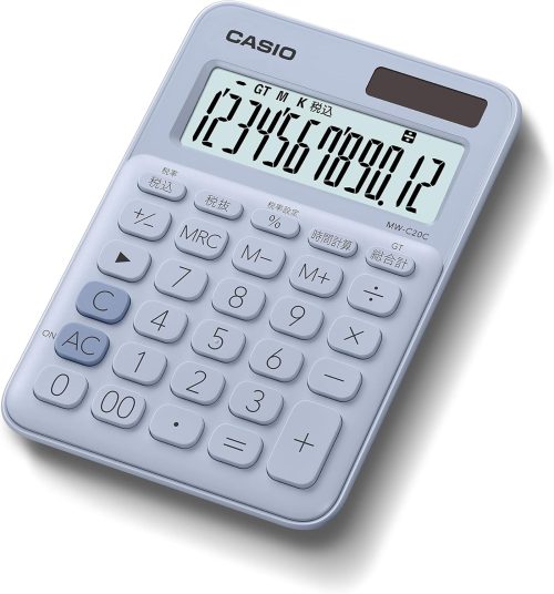 カシオ(CASIO) カラフル電卓 ミニジャストタイプ MW-C20C