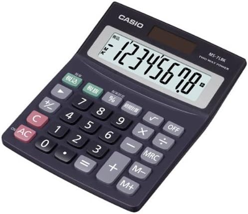 カシオ(CASIO) 電卓 MS-7LBK