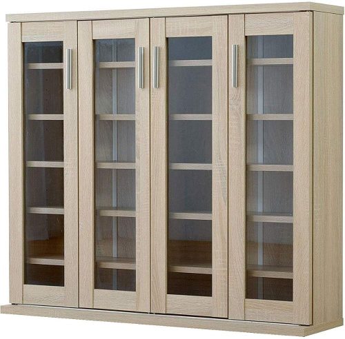 ワイエムワールド(YM WORLD) 本棚 扉付き ガラスキャビネット ブルーノ 00-099