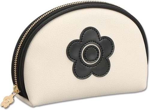 マリークワント(MARY QUANT) エナメルアイコンデイジーパッチ ラウンドポーチ
