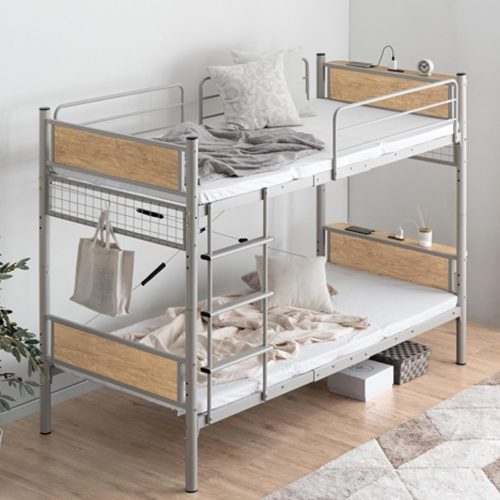 タンスのゲン 宮付き スチール二段ベッド コンセント付き 17620083