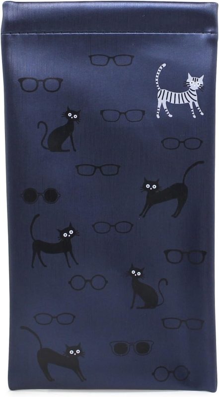 パール(Pearl) 片口ソフトケース ネコとメガネ柄