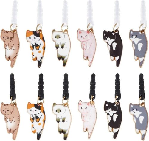 OLYCRAFT 12個 イヤホンジャックカバー チャーム付き 3.5mm