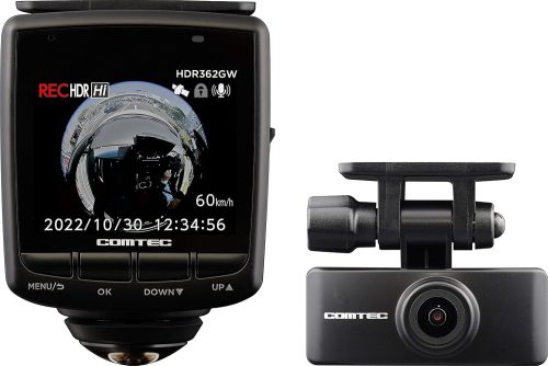 コムテック(COMTEC) 全方位ドライブレコーダー 360°カメラ+広角リヤカメラモデル HDR362GW