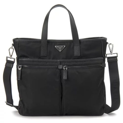 プラダ(PRADA) Re-Nylon xサフィアーノレザー トートバッグ