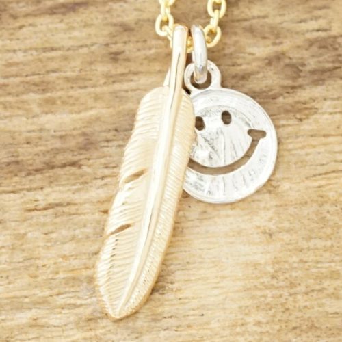 アンプジャパン(amp japan) Small Feather & Smile Necklace
