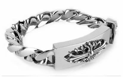 クロムハーツ(CHROME HEARTS) IDブレスレット フローラルクロス クラシックリンク