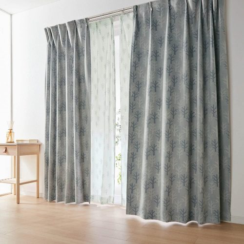 ベルメゾン(Belle Maison) ナチュラル北欧調の遮光・遮熱カーテン＆UVカット・遮熱・ミラーレースカーテンセット