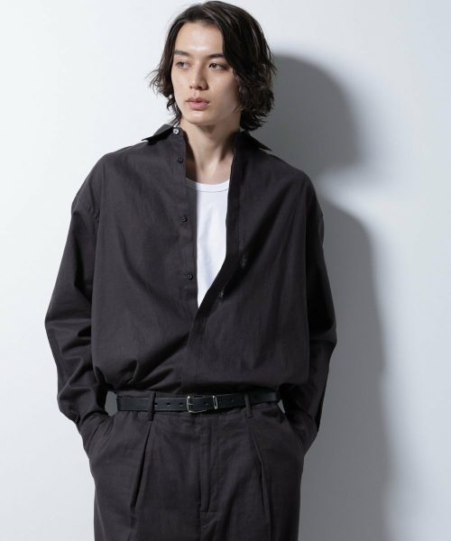 ナノ・ユニバース(NANO universe) BELGIUM LINEN FABRICS リネンコットンレギュラーシャツ