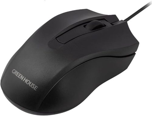 グリーンハウス(GREEN HOUSE)  有線マウス ブラック GH-MUDQOA