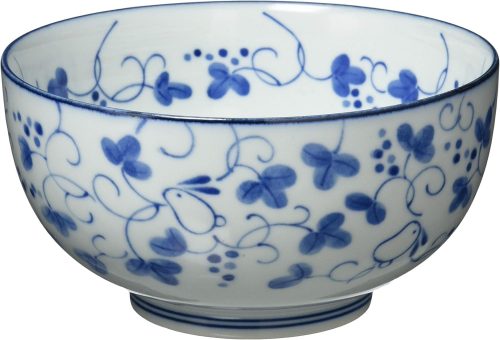 一久(Ichikyu) 美濃焼 染うさぎ柄 らーめん鉢 132-1216