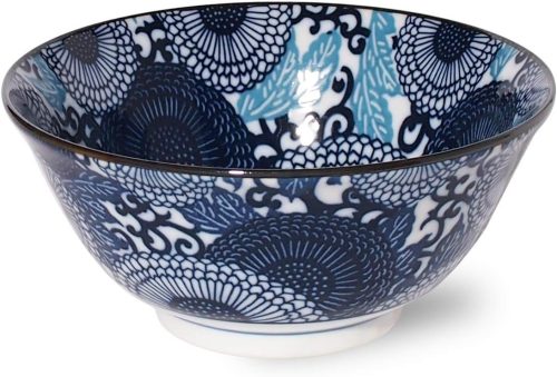 みのる陶器 紺青大輪菊 多用丼