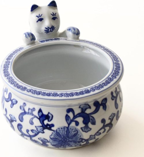 ギギliving 陶器の猫付き鉢ポット swa7775