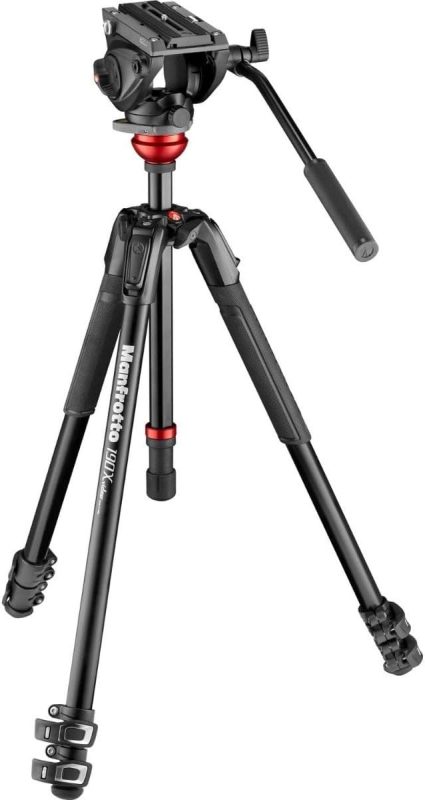 マンフロット(Manfrotto) ビデオ雲台+レベリング付きアルミ三脚 MVK500190XV