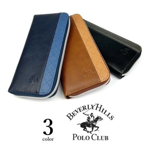 ビバリーヒルズポロクラブ(BEVERLY HILLS POLO CLUB) PUレザー ラウンドファスナー 長財布