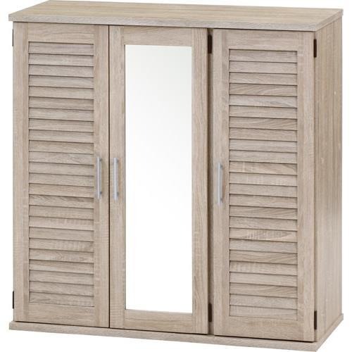 不二貿易 ルーバー&ミラー付きシューズボックス 86193