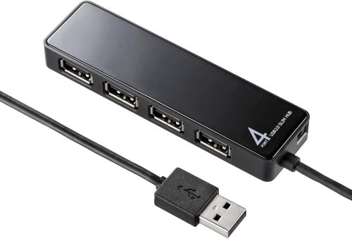 サンワサプライ(SANWA SUPPLY) HDD接続対応 面ファスナー付4ポートUSB2.0ハブ USB-HTV410BKN2