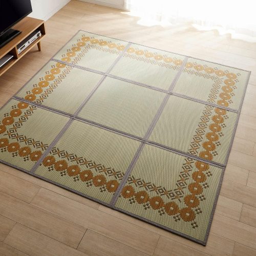 ベルメゾン(Belle Maison) コンパクトにたためるウレタン入りい草ラグ ボリュームタイプ