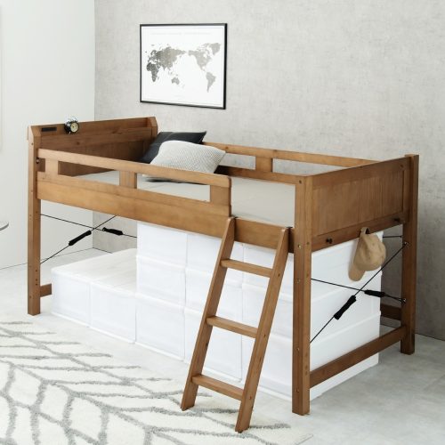 ニトリ(NITORI) 頑丈棚付きロフトベッド ロータイプ 5659030