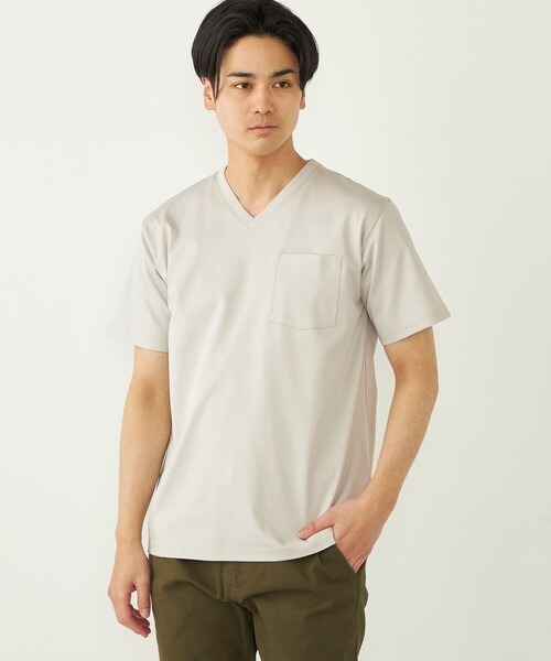 シップスカラーズ(SHIPS Colors) シルケット コットン Vネック TEE