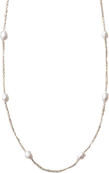 エテ(ete) K10YG ライスパール ステーション ネックレス