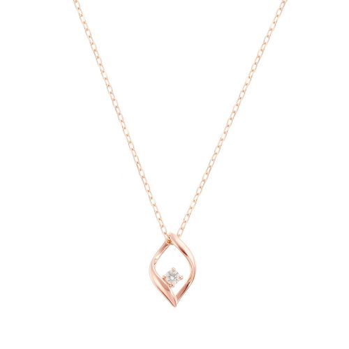 ジュエリーツツミ(TSUTSUMI) K10ピンクゴールドダイヤモンドネックレス