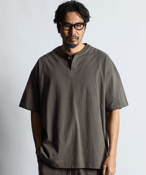 ザ・ダファー・オブ・セントジョージ(The DUFFER of St.GEORGE) 8オンス ヘビーウェイト オーバーサイズヘンリーネックTシャツ