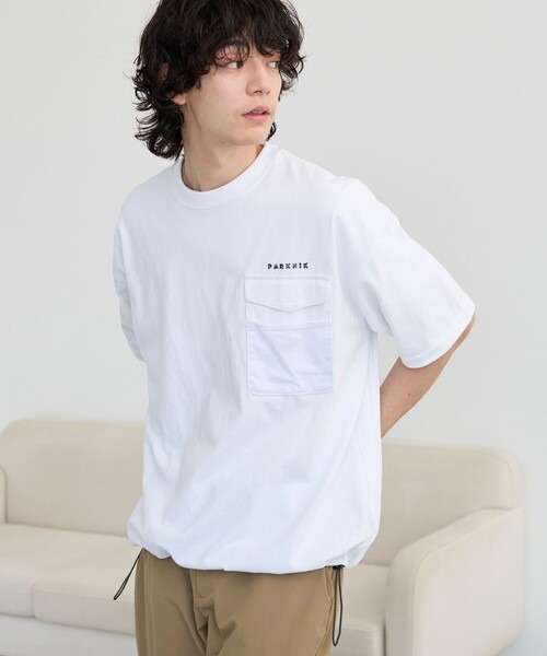 コーエン(coen) ドロストメッシュポケットTシャツ