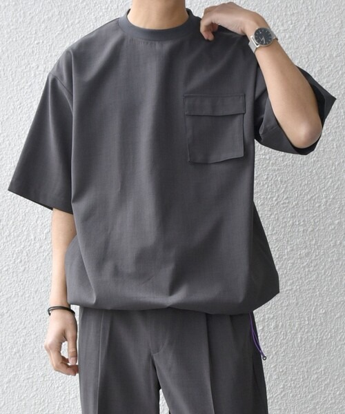 シップス エニィ(SHIPS any) CALCULO サマートロピカル ポケット Tシャツ