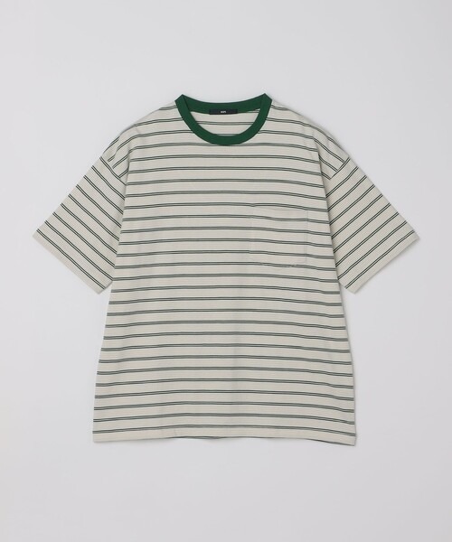 シップス(SHIPS) マイクロ ボーダー ショートスリーブ Tシャツ