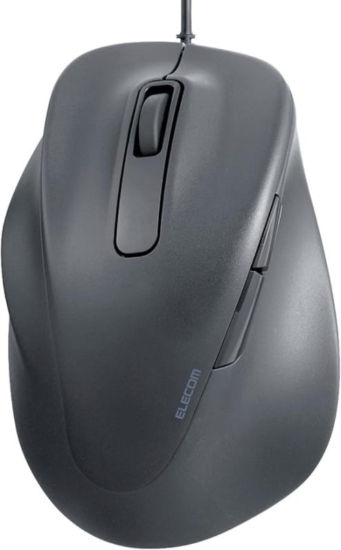 エレコム(ELECOM) 静音 有線マウス “EX-G”5ボタン XLサイズ 左手用 M-XGXL31UBSK