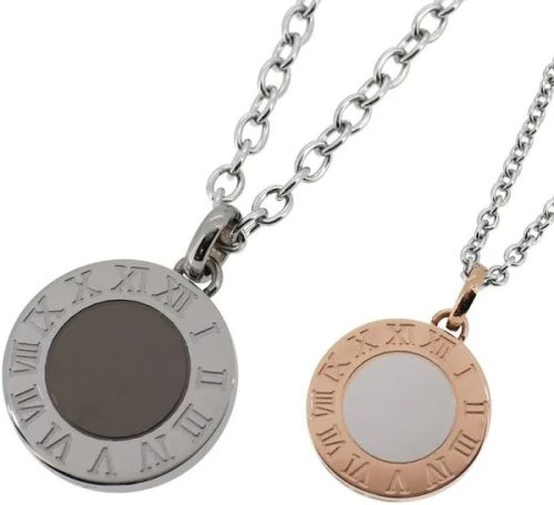 クロストゥーミー(Close to me) サージカルステンレス クロックコイン ジルコニア ペアネックレス