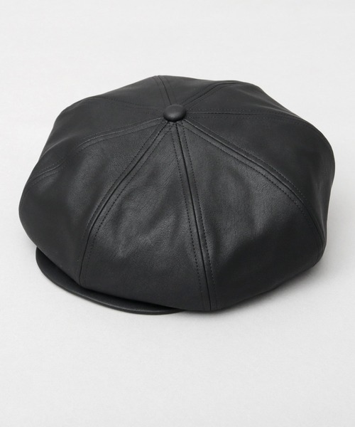 ベーシックエンチ(Basiquenti) フェイクレザー ビッグシルエット キャスケット