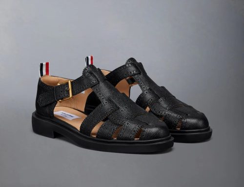 トムブラウン(THOM BROWNE) ペブルグレインレザー フィッシャーマンズ サンダル
