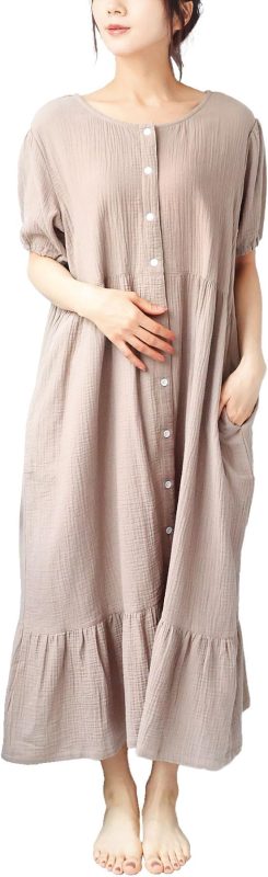 仁しき(NISHIKI) 前後2WAY半袖マタニティネグリジェ