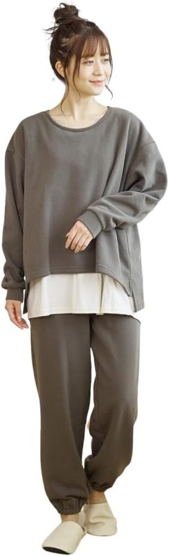 ニッセン あったか裏起毛 裾レイヤードルームウェア上下セット
